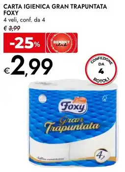Bennet Carta igienica gran trapuntata FOXY offerta