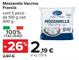 Carrefour Mozzarella Vaccina Francia offerta