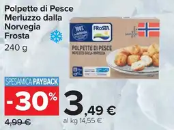 Carrefour Polpette di Pesce Merluzzo dalla Norvegia Frosta offerta