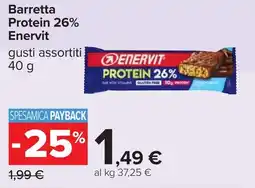 Carrefour Barretta Protein 26% Enervit offerta