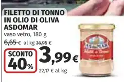 Coop FILETTO DI TONNO IN OLIO DI OLIVA ASDOMAR offerta
