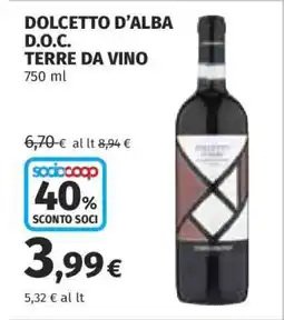 Coop DOLCETTO D’ALBA D.O.C. TERRE DA VINO offerta
