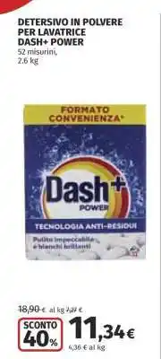Coop DETERSIVO IN POLVERE PER LAVATRICE DASH+ POWER offerta