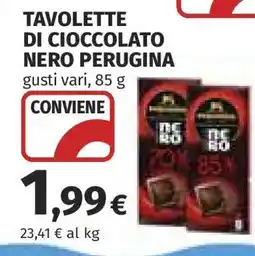 Coop TAVOLETTE DI CIOCCOLATO NERO PERUGINA offerta