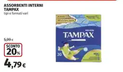 Coop ASSORBENTI INTERNI TAMPAX offerta