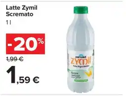 Carrefour Latte Zymil Scremato offerta