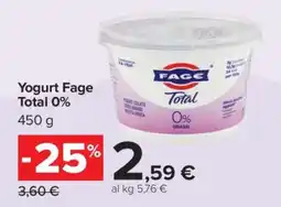 Carrefour Yogurt Fage Total 0% offerta