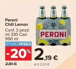 Carrefour Peroni Chill Lemon offerta
