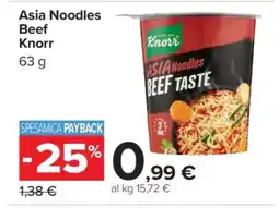 Carrefour Asia Noodles Beef Knorr offerta