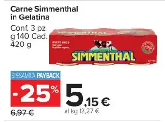 Carrefour Carne Simmenthal in Gelatina offerta