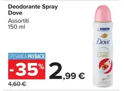 Carrefour DEODORANTE SPRAY DOVE offerta