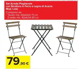 Carrefour Set Arredo Pieghevole offerta