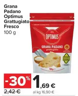 Carrefour Grana Padano Optimus Grattugiato Fresco offerta