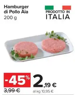 Carrefour HAMBURGER DI POLLO AIA offerta