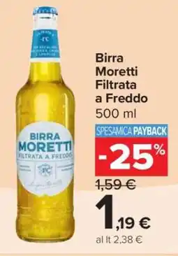 Carrefour Birra Moretti Filtrata a Freddo offerta