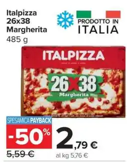 Carrefour ITALPIZZA 26X38 MARGHERITA offerta