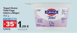 Carrefour Yogurt Greco Total Fage Intero o Magro offerta