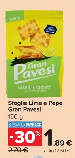 Carrefour Sfoglie Lime e Pepe Gran Pavesi offerta