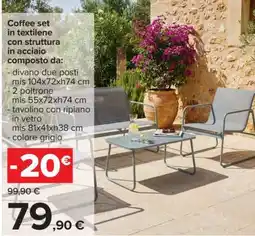 Carrefour Coffee set in textilene offerta