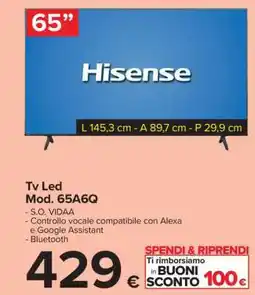Carrefour Tv Led Mod. 65A6Q offerta