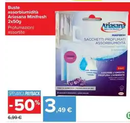 Carrefour Buste assorbiumidità Ariasana Minifresh 2x50g offerta