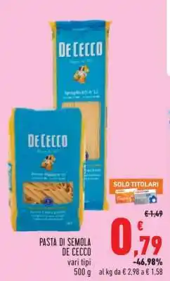 Conad Pasta di Semola De Cecco offerta