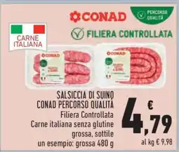 Conad Salsiccia di Suino Conad Percorso Qualità offerta