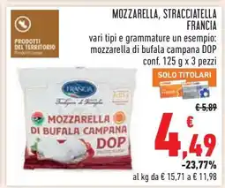 Conad MOZZARELLA, STRACCIATELLA FRANCIA offerta