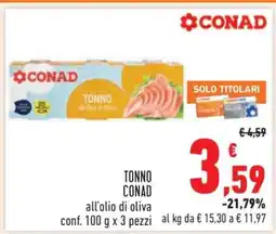 Conad TONNO CONAD offerta