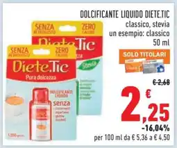 Conad DOLCIFICANTE LIQUIDO DIETE.TIC offerta