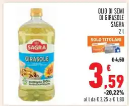 Conad Olio di Semi di Girasole Sagra offerta