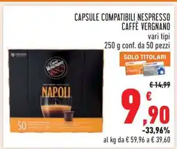 Conad CAPSULE COMPATIBILI NESPRESSO CAFFÈ VERGNANO offerta