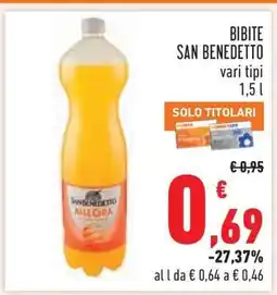 Conad BIBITE SAN BENEDETTO vari tipi 1,5 l offerta