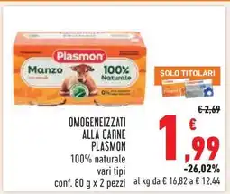 Conad Omogeneizzati alla carne Plasmon offerta