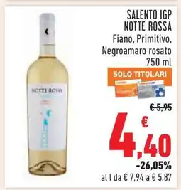 Conad SALENTO IGP NOTTE ROSSA offerta