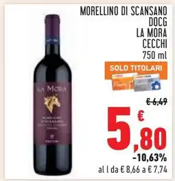 Conad Morellino di Scansano DOCG La Mora Cecchi 750 ml offerta