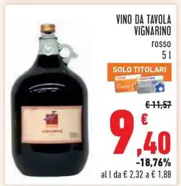 Conad VINO DA TAVOLA VIGNARINO offerta