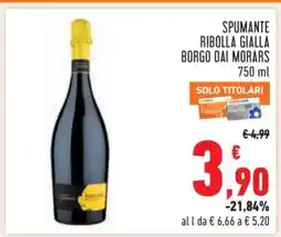 Conad SPUMANTE RIBOLLA GIALLA BORGO DAI MORARS 750 ml offerta