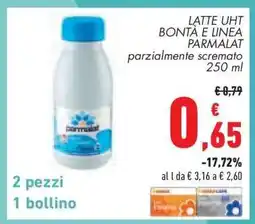 Conad LATTE UHT BONTÀ E LINEA PARMALAT offerta