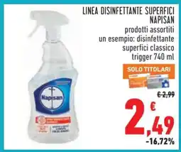 Conad LINEA DISINFETTANTE SUPERFICI NAPISAN offerta
