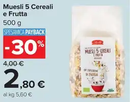 Carrefour Muesli 5 Cereali e Frutta offerta