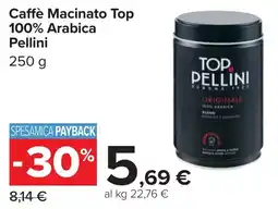 Carrefour Caffè Macinato Top 100% Arabica Pellini offerta