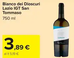 Carrefour Bianco dei Dioscuri Lazio IGT San Tommaso offerta