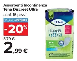 Carrefour Assorbenti Incontinenza Tena Discreet Ultra offerta