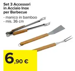 Carrefour Set 3 Accessori in Acciaio Inox per Barbecue offerta
