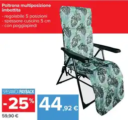 Carrefour Poltrona multiposizione imbottita offerta