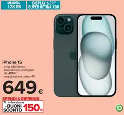 Carrefour iPhone 15 offerta