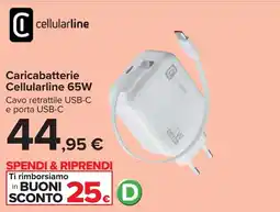 Carrefour cellularline Caricabatterie Cellularline 65W offerta