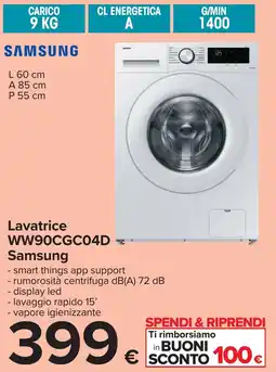 Carrefour Lavatrice WW90CGC04D Samsung offerta