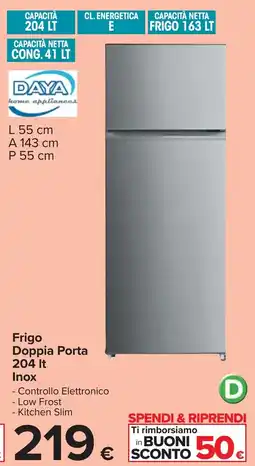 Carrefour Daya Frigo Doppia Porta offerta